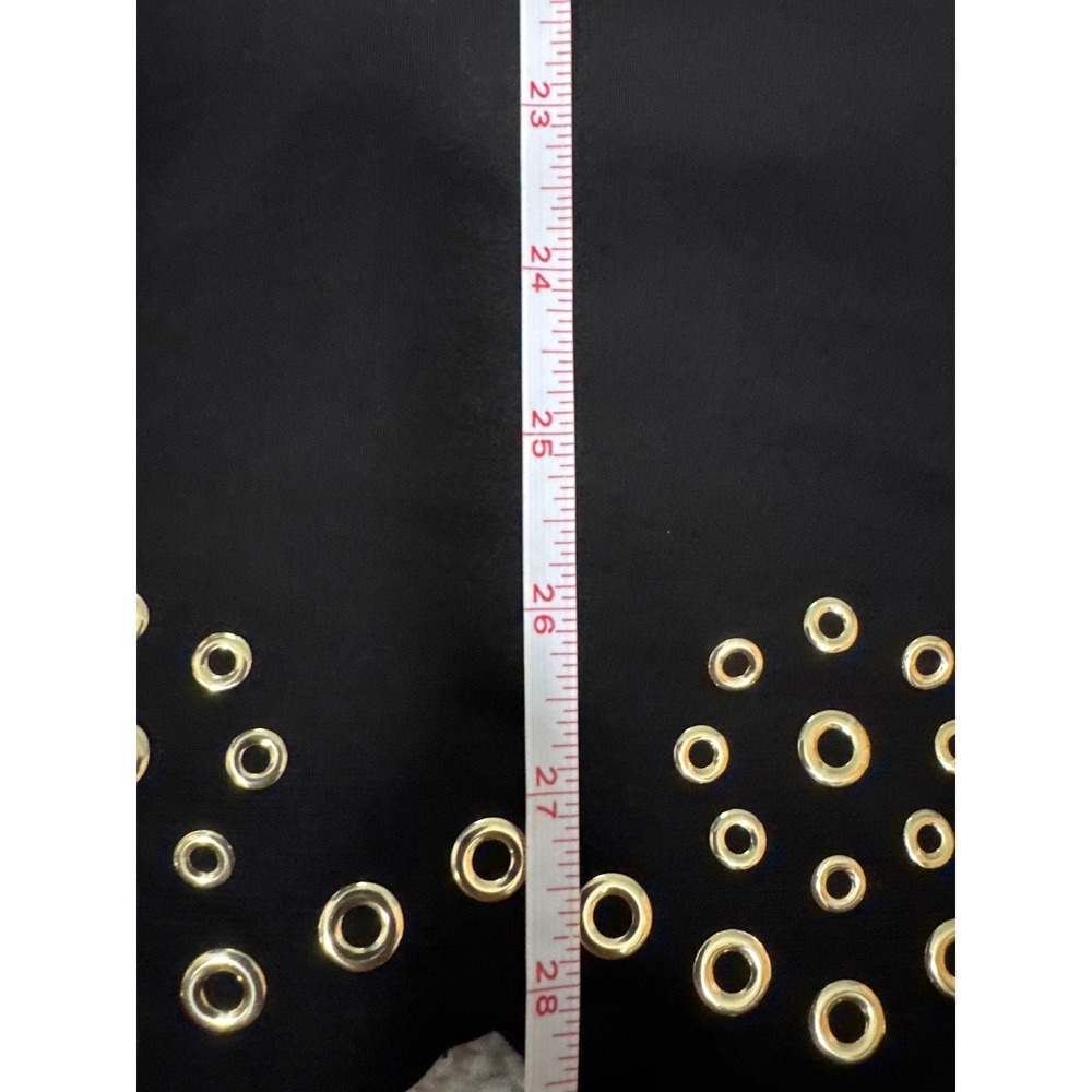 Michael Kors Blouse Womens 2X Black Excellent Grommet Scallop Hem Long Sleeve - Picture 10 of 10